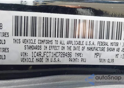 2017 Jeep Grand Cherokee Overland 4X4 z USA, uszkodzony, nr VIN 1C4RJFCT1HC728496